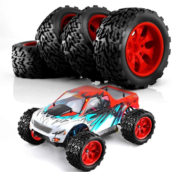 4 stk. 118MM 1/10 RC Dæk Hjul Skum Indsatser 12mm Hex til Arrma Redcat, Sort