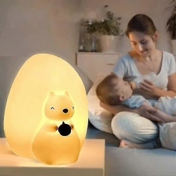 Børnenatlampe Baby, sengelampe Soveværelse Egern LED Genopladelig-jie