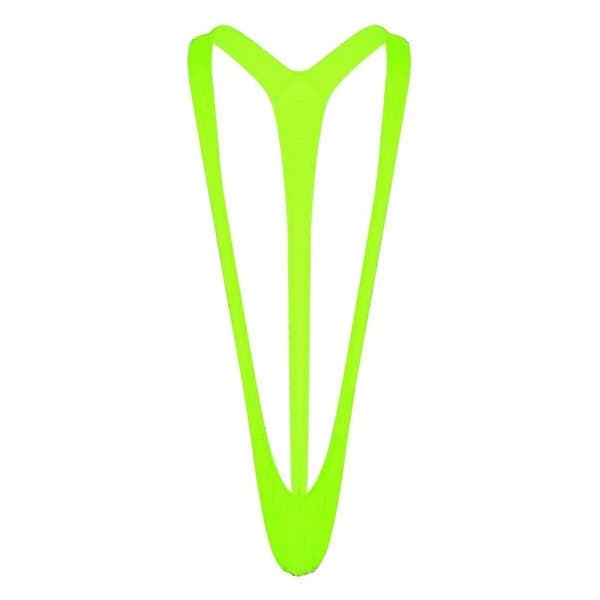 Elastisk mannebadedrakt med fluorescerende design Green