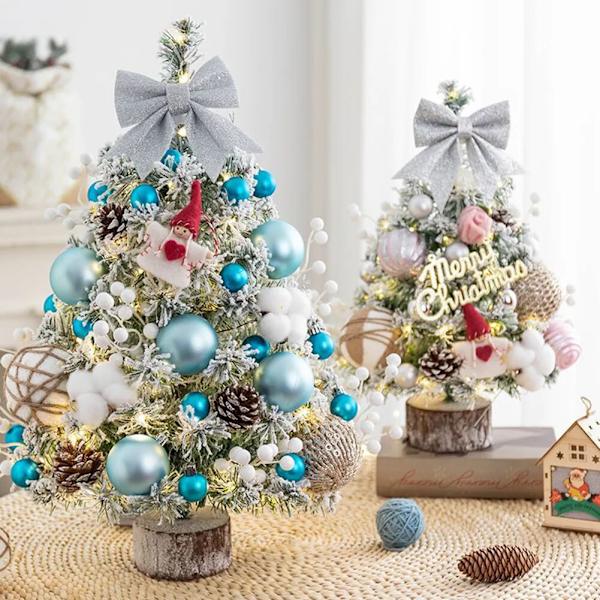 45cm Mini Julgran PVC Skrivbordsdekoration Xmas Festival Ornament Små träd Festival Present Trädgård Hem Party Supply Gold