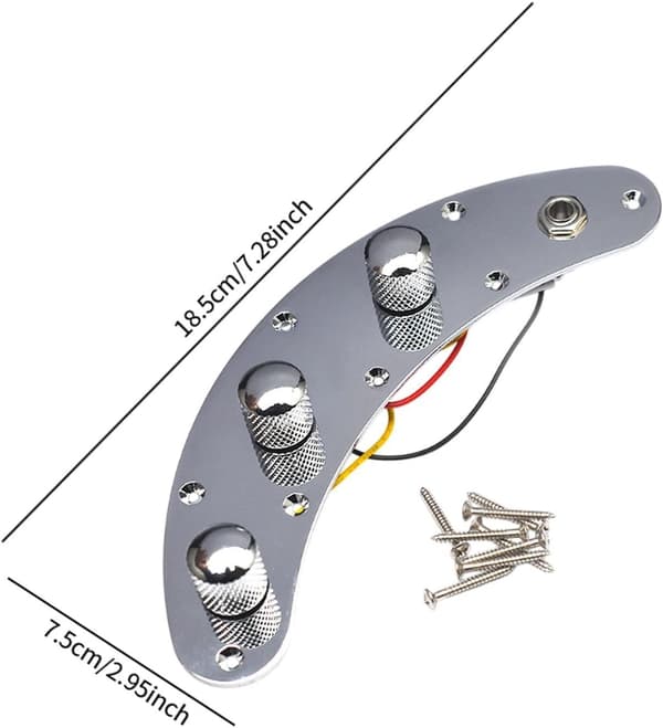 Gitar kontrollpanel ledningssett med erstatningsknotter Silver