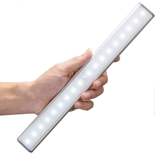 20 LED-lampor, Trådlös, USB-uppladdningsbar, Magnetisk, Rörelsesensor, 2 Belysningslägen, Portabel. Garderobslampa, Nödlampa, Nattlampa för Barn,