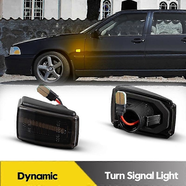 LED dynamiske blinklys til Volvo 240 740 850 940 C70 V70 S40 S70 S90 sort