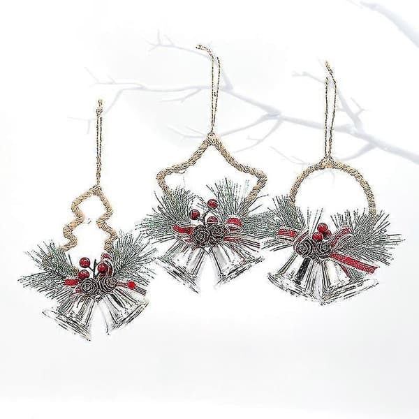 Julklockor Hängande Ornament Dörrkrans (silverfärgad) (3 st)