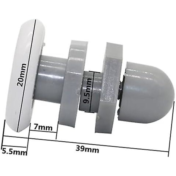 8 stk. Holdbare Plast Brusekabine Dørhjul Glideskinne Leje Badeværelsesglas Til Reservedele (20mm)