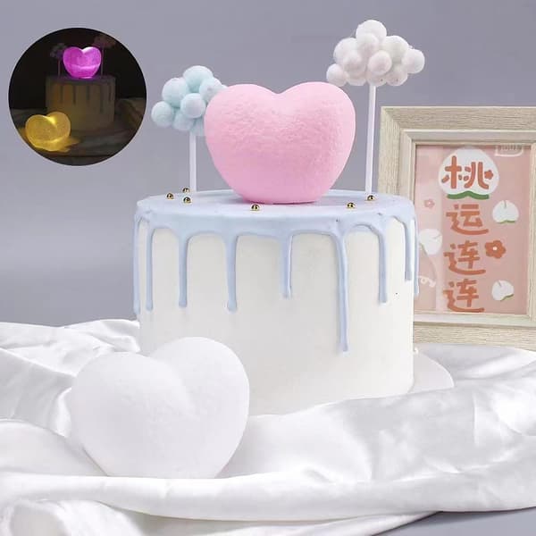 Kærlighedsbekendelseslampe Prop Kage Plugin Romantiske Bagepynt LED Natlys Ornament Kage