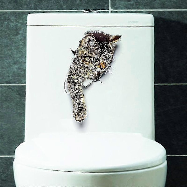 Söpö 3D Kissa Tarra Kylpyhuone WC Koti R Tarrat Taustatarroja (3kpl)
