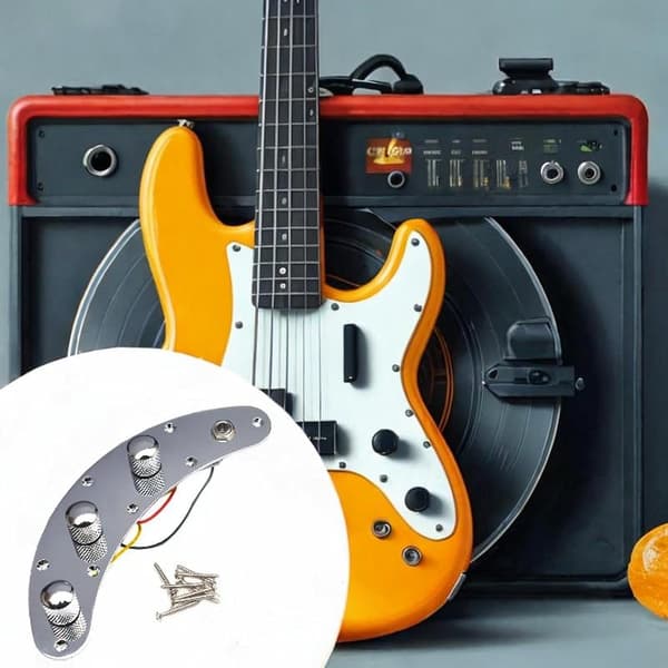 Gitar kontrollpanel ledningssett med erstatningsknotter Silver