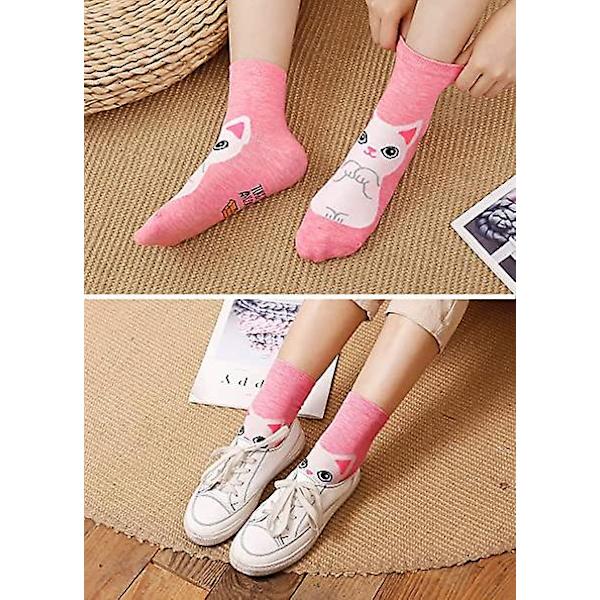 Nyhet Strumpor Kvinnor Katt Hund Djurstrumpor, Kvinnor Bomull Flickstrumpor Söta Vinterstrumpor Mjuk Sock, Eu 5 Par