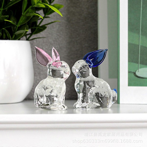 Påsk Kristall Kanin Figurer, Vår Påsk Kanin Staty, Glas Djur Ornament Bordsdekoration Heminredning