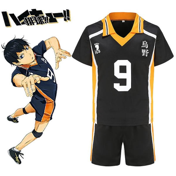 All Team Uniform Nekoma High School Cosplay Kostym Karasino Haikyuu Shoyo Hinata Kageyama Tobio Daichi volleybolltröja Black 10 S