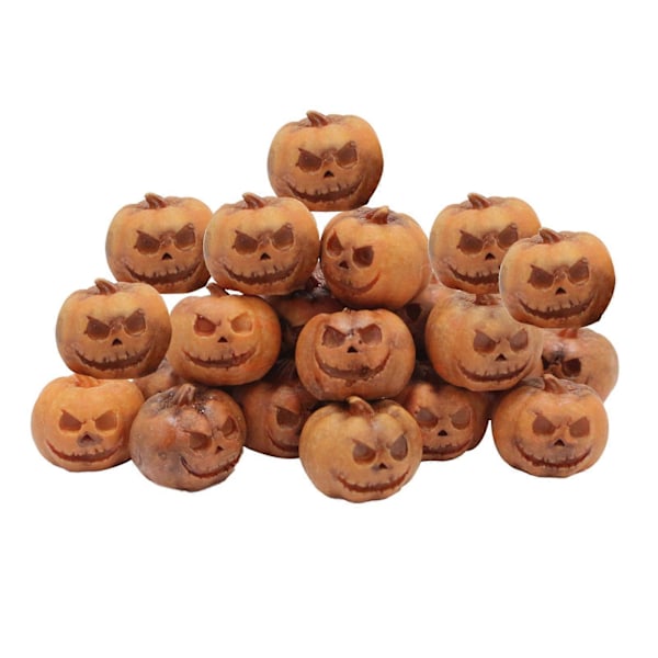 20 stk. Halloween Mini Gresskarfigur Miniatyr Smilende Ansikt Gresskarstatue Resin Gresskarskulptur Hjemmekontor Skrivebordsdekorasjon Festivalpynt