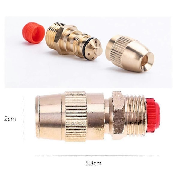 2 stk. Messingspraydyse Havevander 1/2\"(dn15) Spray Atomizerdyse Vandslange Fitting Fitt