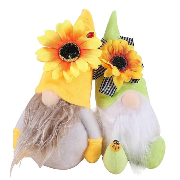 2 ST Solros Tomte Sommar Tomtar Solros Tomte Ornament Solros Dekor