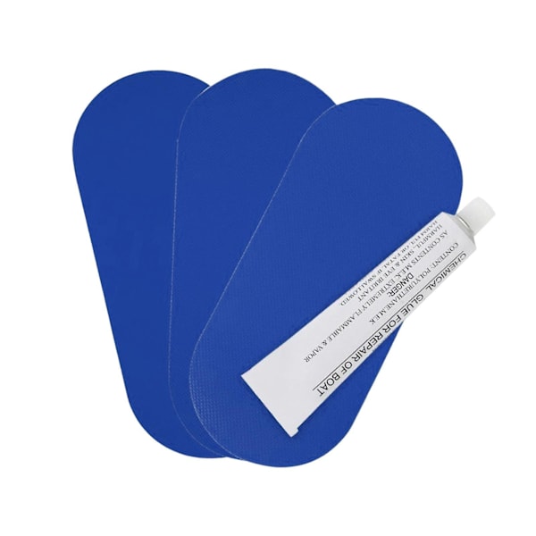 Båt Reparationslapp Kit PVC Reparationslappar för Jolle Kanot Pool Blå