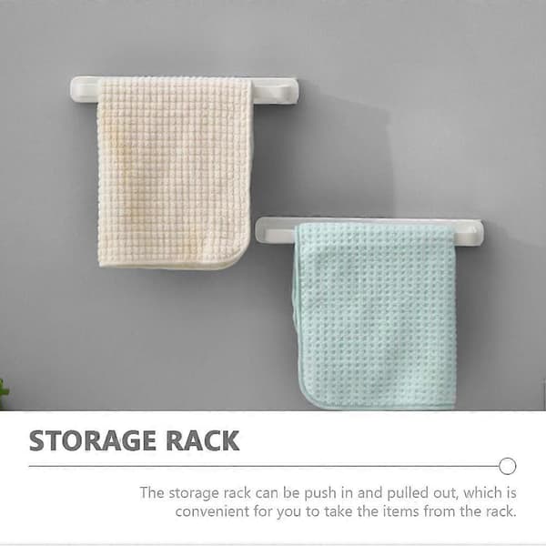 2 st Självhäftande Handduksställ Väggmonterad Push-pull Organizer Handdukshållare