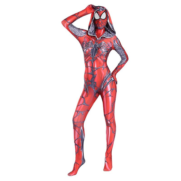Spider Gwen Stacy Cosplay Dräkt Symbiote Venom Carnage Mask Huva Zentai Kostym Anti-gwenom För Kvinnor Flickor Halloween Outfit Hög kvalitet 6 L