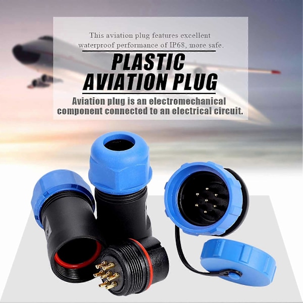 SP21 IP68 7-stifts Vattentät Plast Aviation Kontakt Uttag Kabel Inline-kontakt (7-stifts)