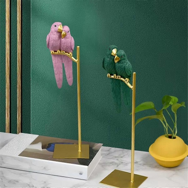 Papegøye Skulptur Resin Papegøye Statue Fugl Dyr Dekor Moderne Inngangsparti Skrivebord Stue Dekor