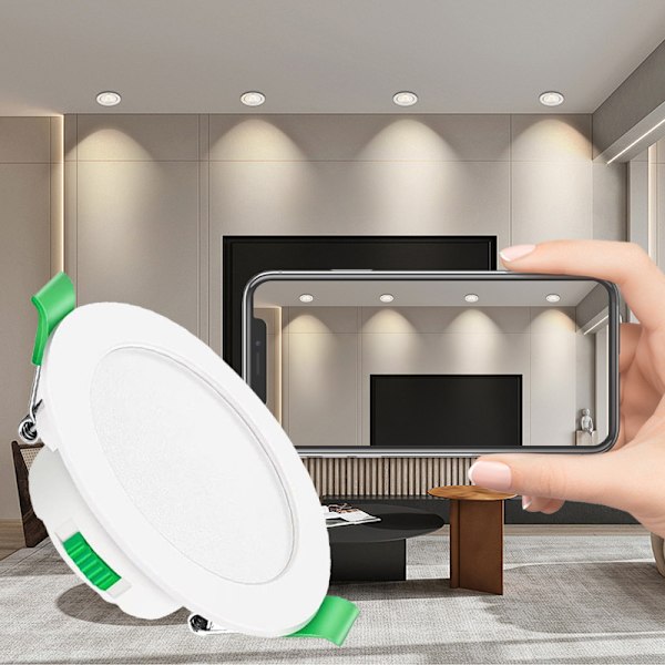 6 st 7w Vit LED Downlight Infällda Taklampor Smal Spot Light
