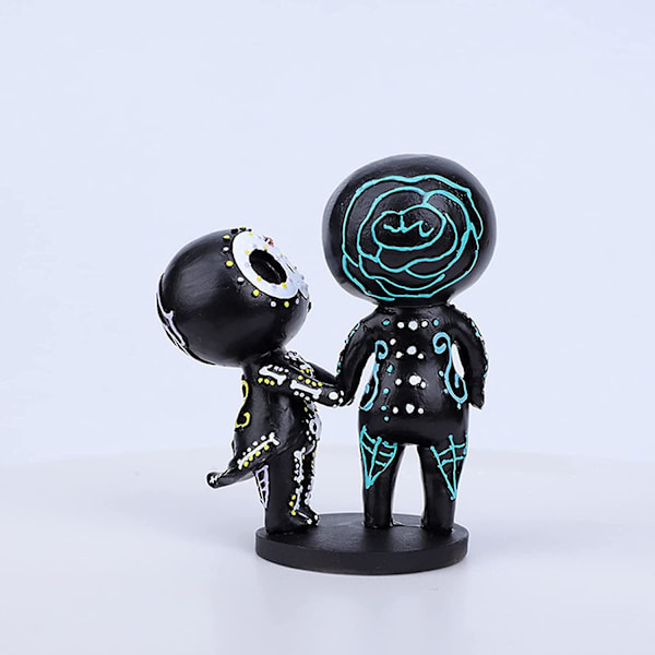 Sugar Skull Rosa Parfigur Til Døden Resin Samleobjekt Par Mini Dekorativ Statue