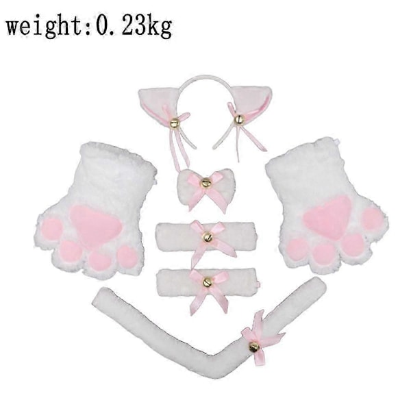 Katt Cosplay Set Kattöron och Svans Set Kattdräkt Set Öron