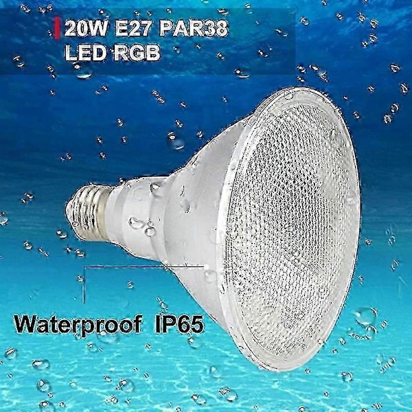 PAR38 LED-lampa 30W Dimbar RGB Färgskiftande, E27 Fjärrkontroll, Vattentät Inomhus/Utomhuslampa