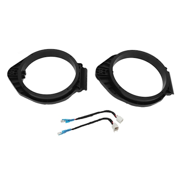 2 st 16,5 cm högtalarinstallationsdistanser Uppdateringsring Adapter Svart med kabelhärva