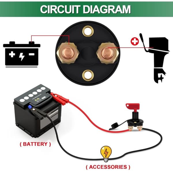 12V/24V Batteriisolatorafbryder, Maks. 200A Batteriisolatorafbryder til biler, lastbiler, både og køretøjer. Strømafbryder