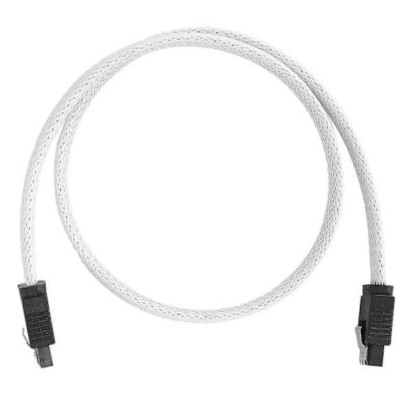 Sata-kabel 3.0 Solid State Disk 8-kärnig 7P Vinkel Dataförlängningssladd med Splinter för Förbättrad Överföringshastighet (Vit (vinkel))
