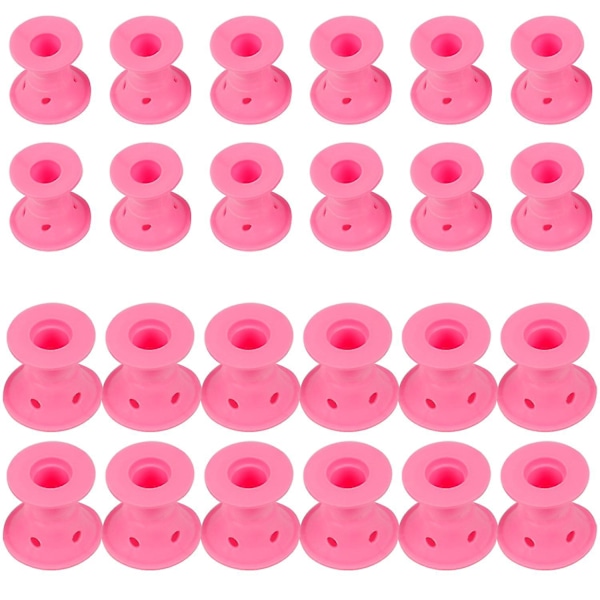Sæt med 230 Pink Silikone Hår Curlers Gave til Hende for Ubesværet Varmefrit Hårstyling
