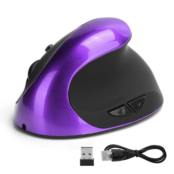 Optisk Vertikal Mus Trådløs 3. Generasjon Høyre Hånds Ergonomisk Grep Kontor Gaming Datamus Lilla