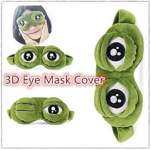 1 st Söt Ledsen 3D Groda Ögonmask Sovmask (Elastiskt band)
