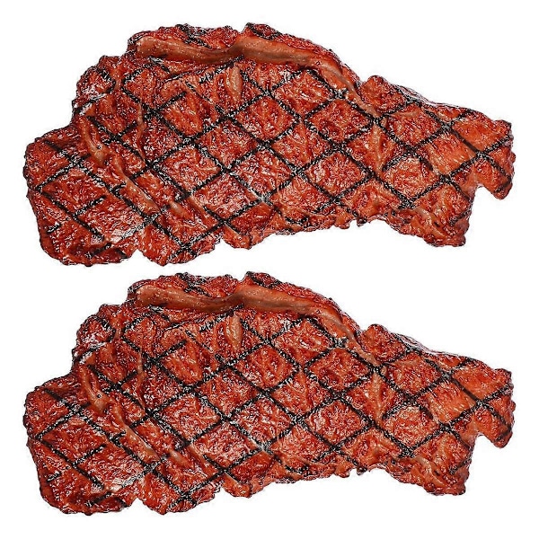 2 st Konstgjorda PVC Biff Simulation Matmodell Tillagad Rostbiff Kött Hem Kök Marknad Visning