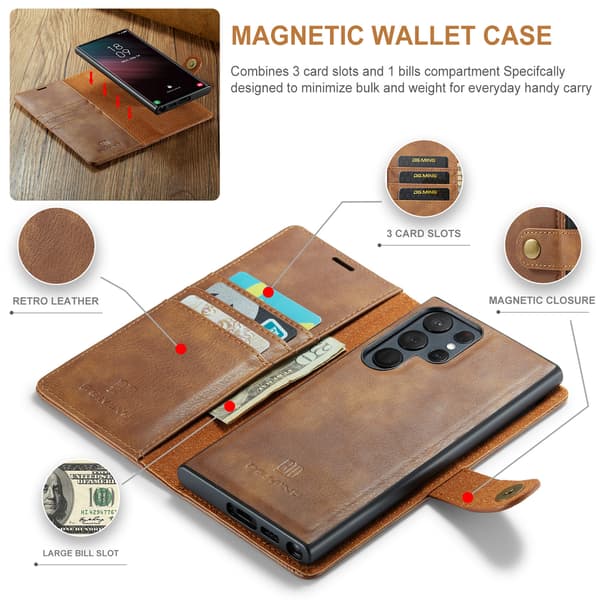 Galaxy S23 FE 2-i-1 Magnetisk Etui/Deksel Grå