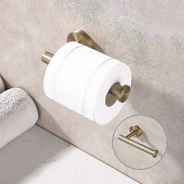 WC-paperiteline Sus304 ruostumaton teräs harjattu kulta WC-paperiteline, moderni pyöreä WC-paperirullateline, seinäkiinnitys, 5 tuuman kylpyhuoneen WC-rulla