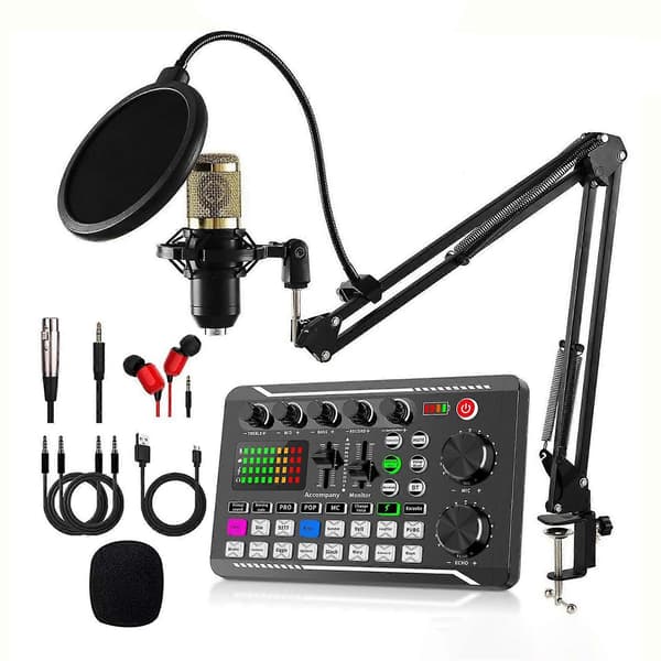 F998 Multifunktionel Live Lyd til PC Telefon Studieoptagelse Gaming Audio Mixer Live Lydkort Cantilever Suit