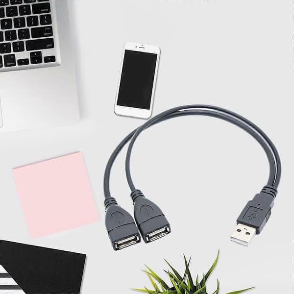 USB A Hann til USB A Hunn Kabel Multifunksjonell USB Splitter Y Kabelledning