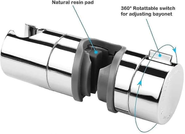 Dusjhodeholder Patentert Justerbar Spenne Rett Grå 18-22mm Universal 1 stk