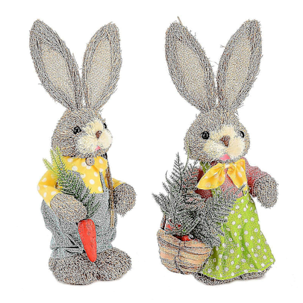 Påske Halm Kanin Figur Kreativ Påske Kanin Dekoration Halm Kanin Ornament