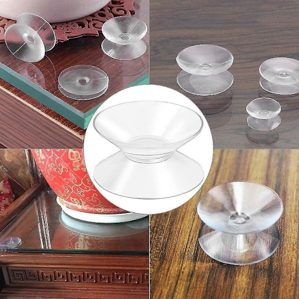 10 stk. 30 mm dobbeltsidede sugekopper til plastglas
