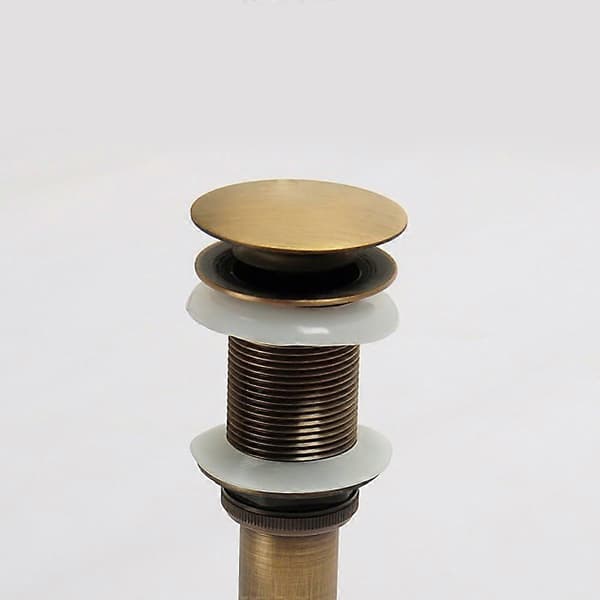 Kampagnesalg One-Split Vask Hane Push Pop-Up Click Clack Maker Stopper Stopper Uden Overløb Lavet (Antik Messing)