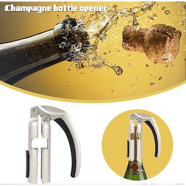 Korkskruv för mousserande vin, champagneflasköppnare med hävarm, lätt att dra ut korken