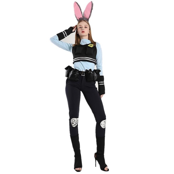 Zootopia Bunny Cosplay Judy Hopps Kostym komplett set Halloween Fancy Dress Karneval Kostym för kvinnor XL