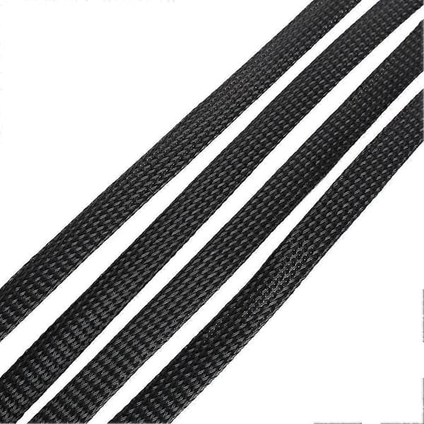 Svart 6mm Expanderbar Flätad PET Kabelskydd Hög Densitet 10m