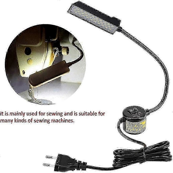 LED Symaskinelampe 30 LED Lampe med Kontakt Magnetisk Monteringsbase til Symaskine, LED Arbejdslys