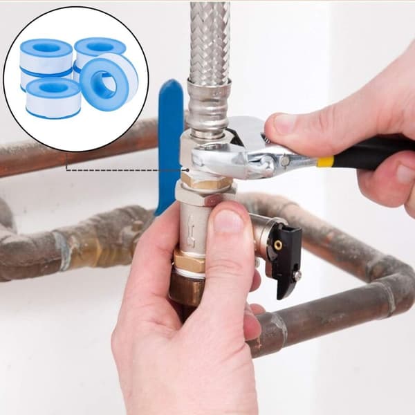 PTFE vannrørlegger Teflon rørleggerforseglingstape for dusjhode 6 ruller 3/4 tomme (18m)