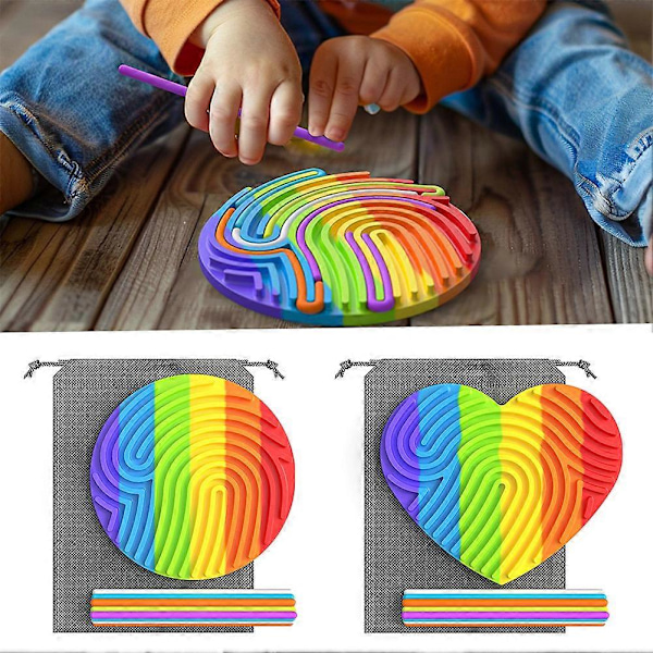 Sensorisk leksak i silikon för barn Dubbelsidig DIY-aktivitet Pedagogiska leksaker för pojkar flickor barn