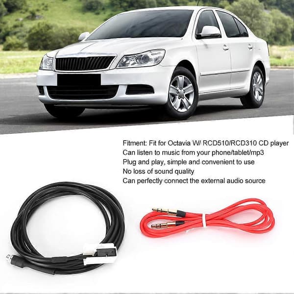 Aux Lydadapter Bil Bluetooth Musikkabel 3.5mm Jack Passer for Octavia M/ RCD510/RCD310