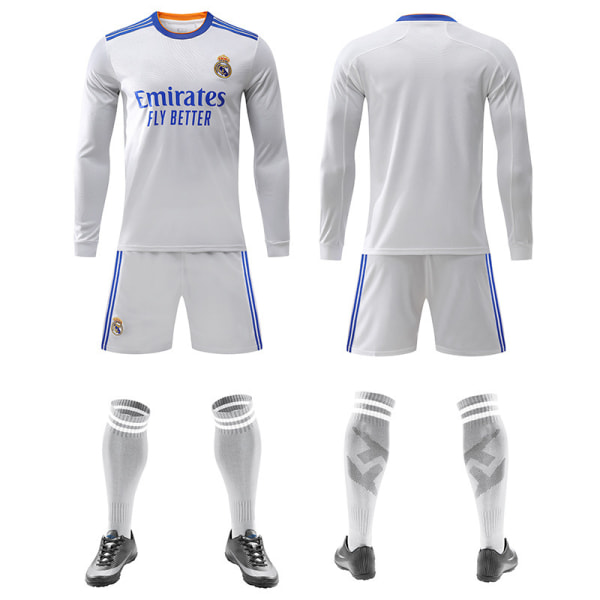 Höst och vinter långärmad Real Madrid hemmafotboll sport fotboll träningskläder M